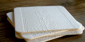Cable Knit Coasters in White
