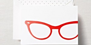 (SOLD OUT) Cat Eye Glasses Folded Notes & Lined Envelopes