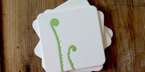 Fiddlehead Fern: Letterpress Coasters