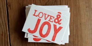 (SOLD OUT) Love & Joy: Letterpress Flat Cards