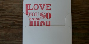 (SOLD OUT) I love you SO much: Letterpress Flat Card & Envelope