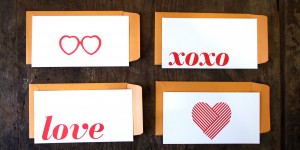 Love Letters: Set of 4 Flat Cards & Envelopes