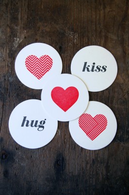 heart, hug & kiss coasters